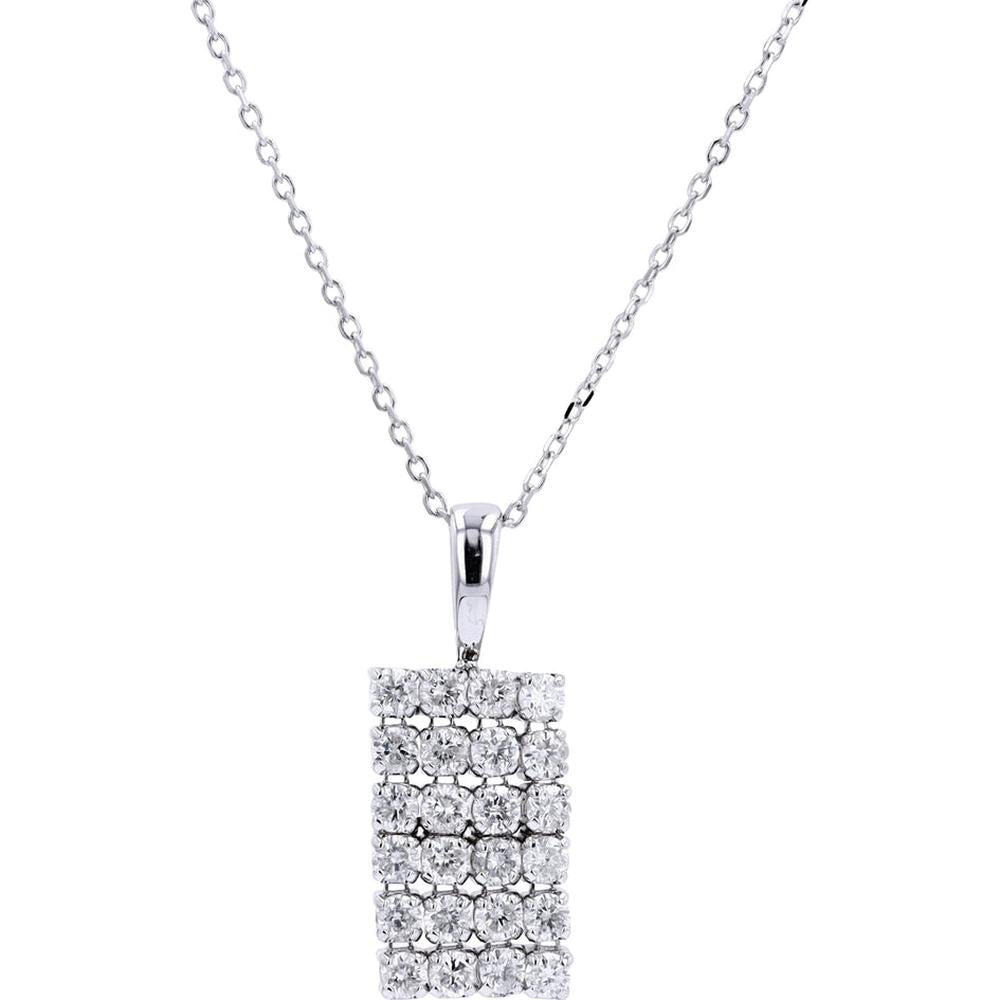 Radiant 14K White Gold Diamond Pendant - 0.75 Carats