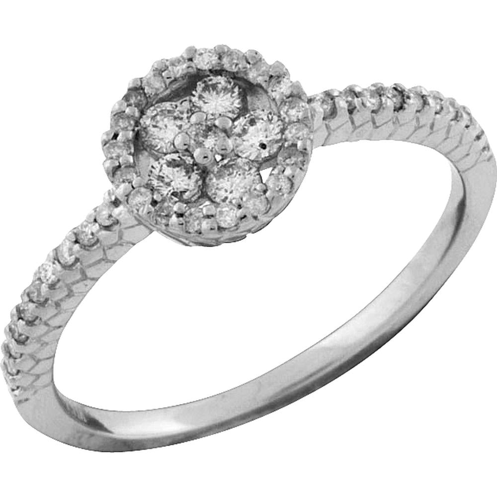 Radiant 14K White Gold Diamond Ring - 0.35 Carat Round Diamond