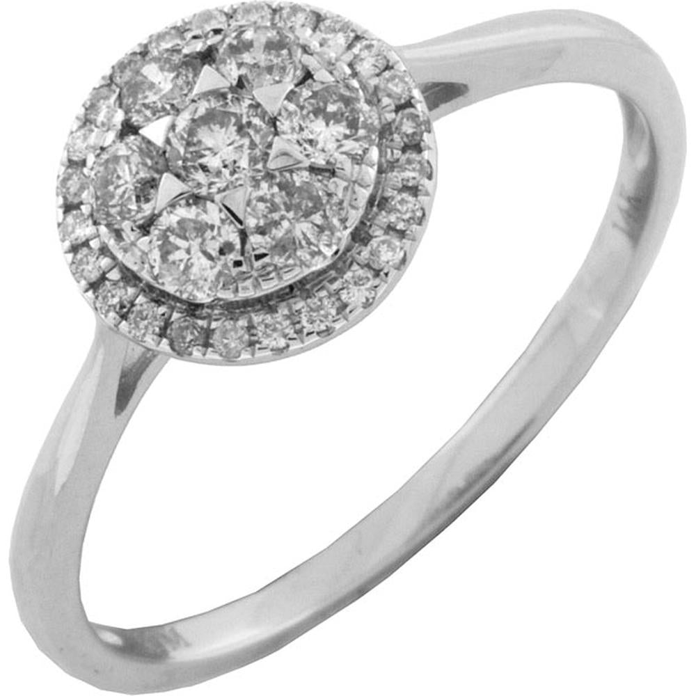 Radiant 14K White Gold Diamond Ring - 0.40 Carat Round Diamond