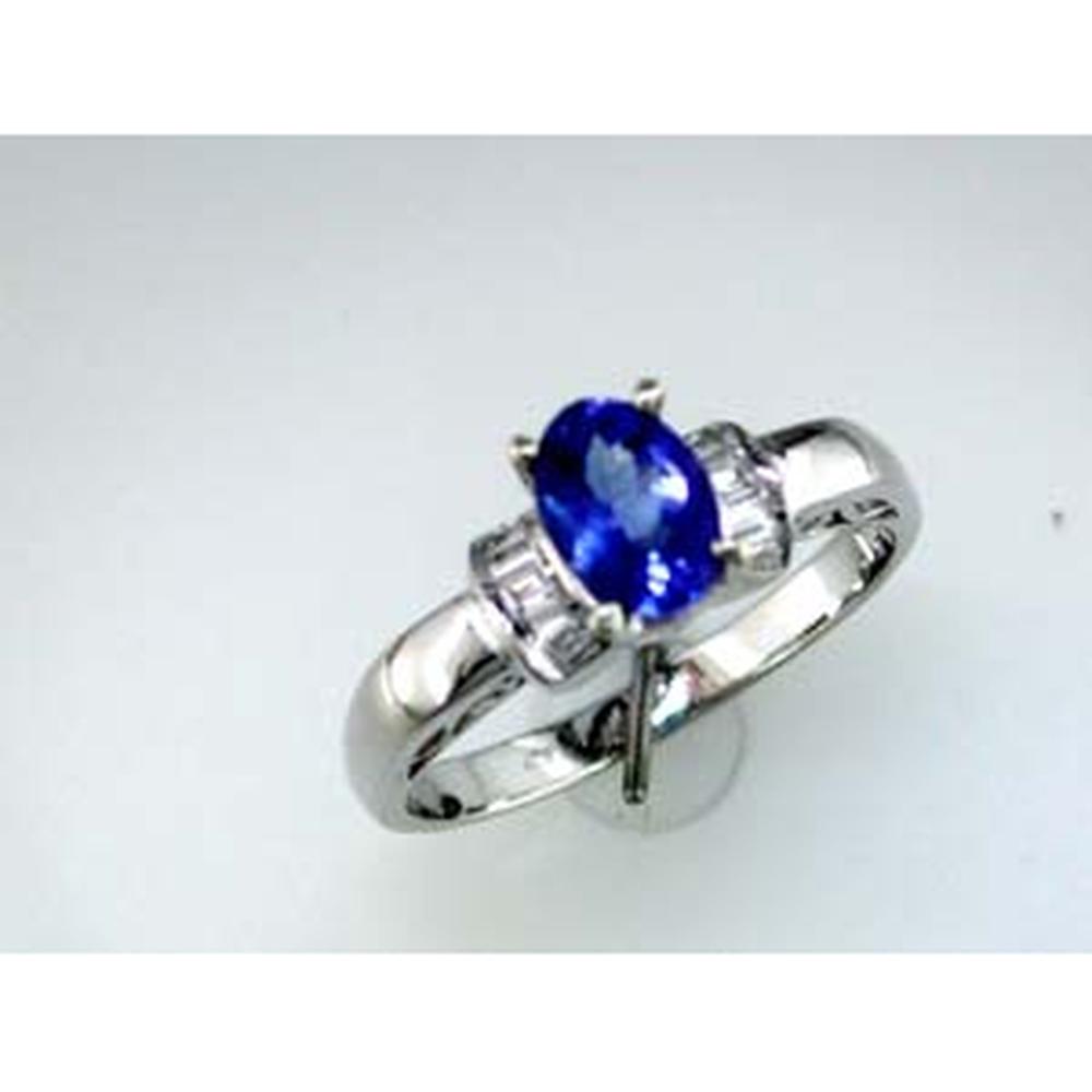 Radiant 14K White Gold Tanzanite & Diamond Ring - Timeless Beauty and Elegance