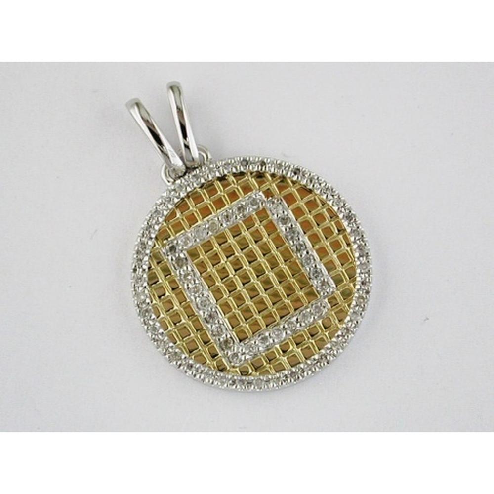 Radiant 14K Yellow Gold Diamond Circle Pendant