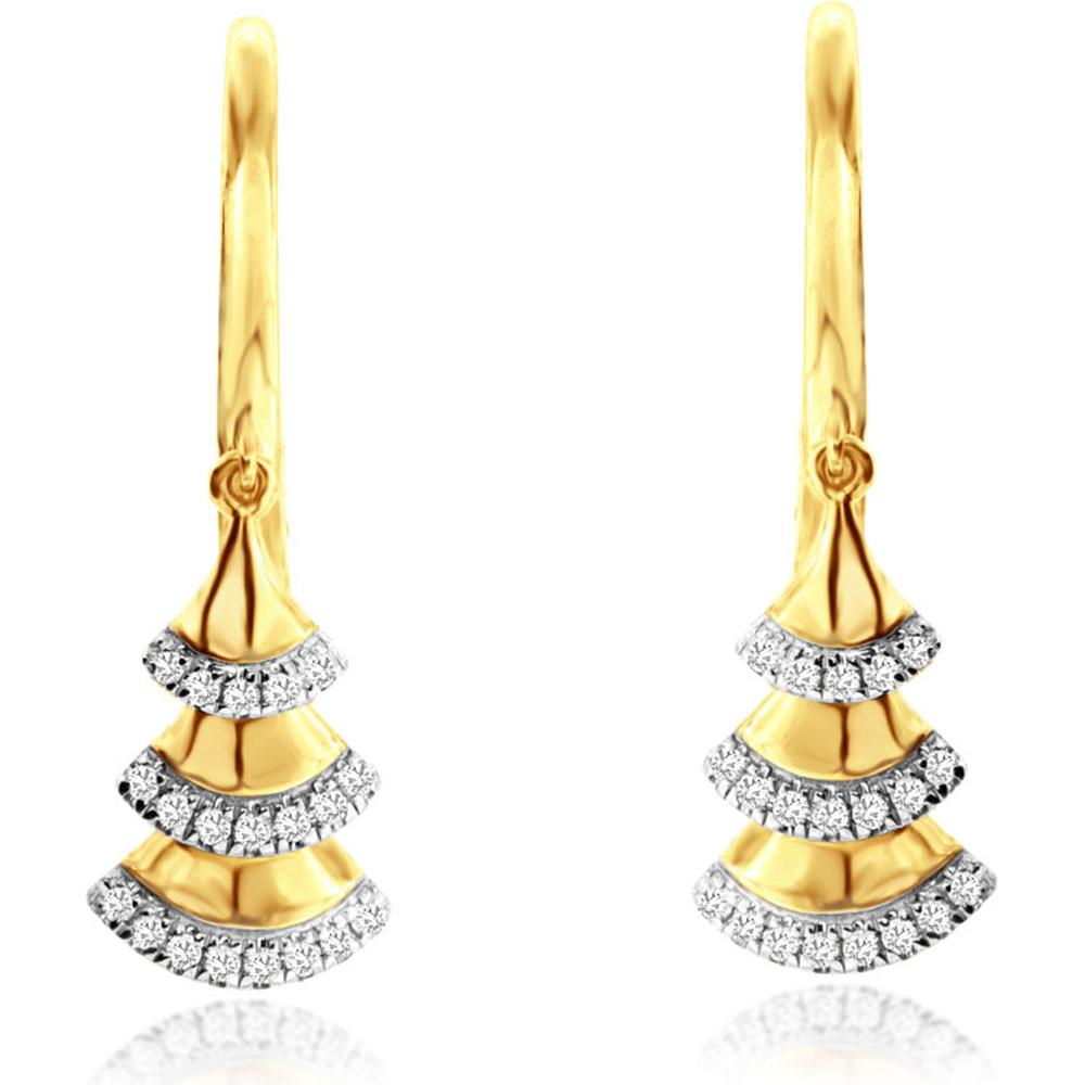 Radiant 14K Yellow Gold Diamond Earrings - 0.11 Carat Total Diamond Weight