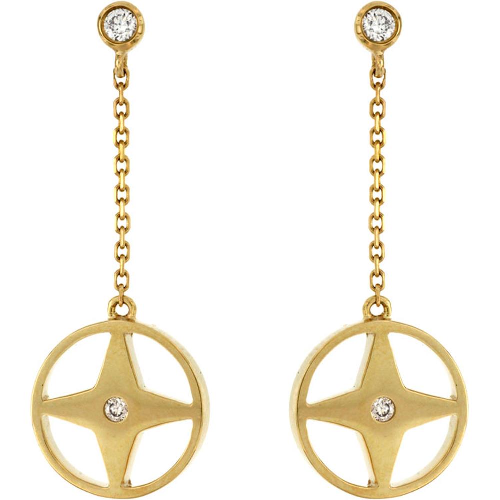 Radiant 14K Yellow Gold Diamond Earrings - Timeless Sophistication