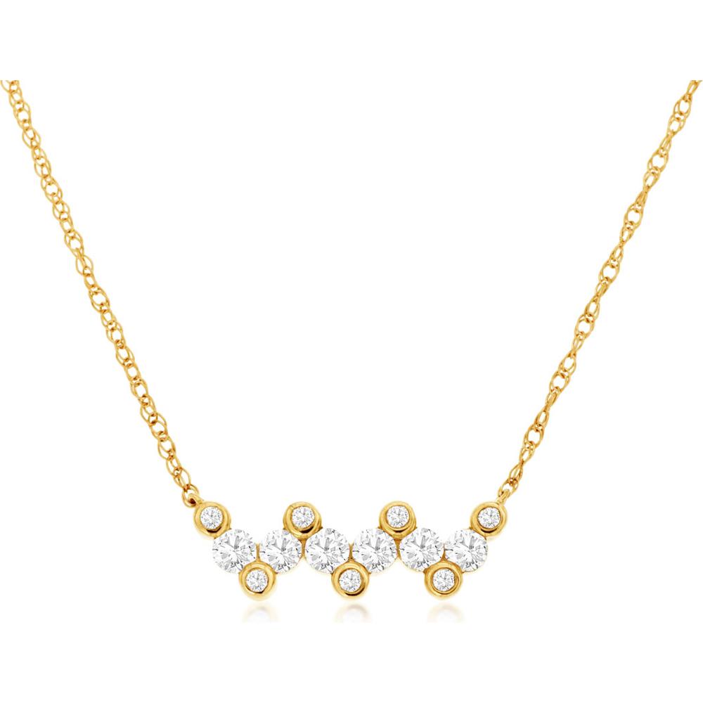 Radiant 14K Yellow Gold Diamond Necklace - 0.25 Carat Total Weight