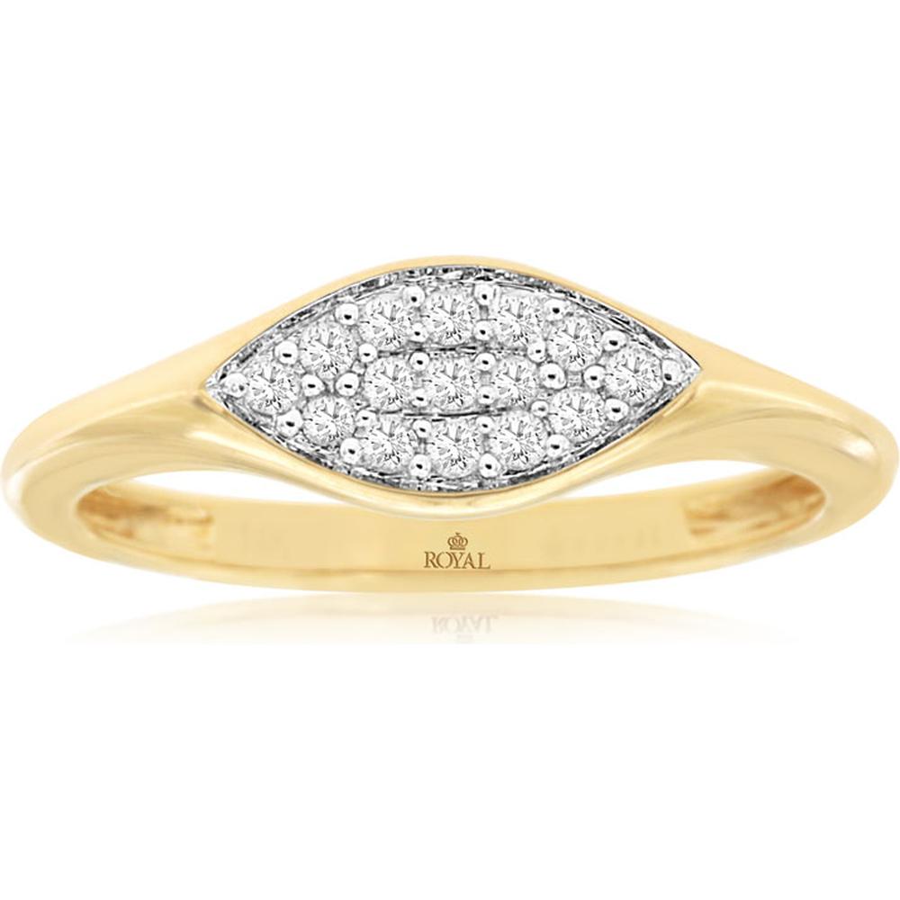 Radiant 14K Yellow Gold Diamond Ring - 0.14 Carat Total Weight