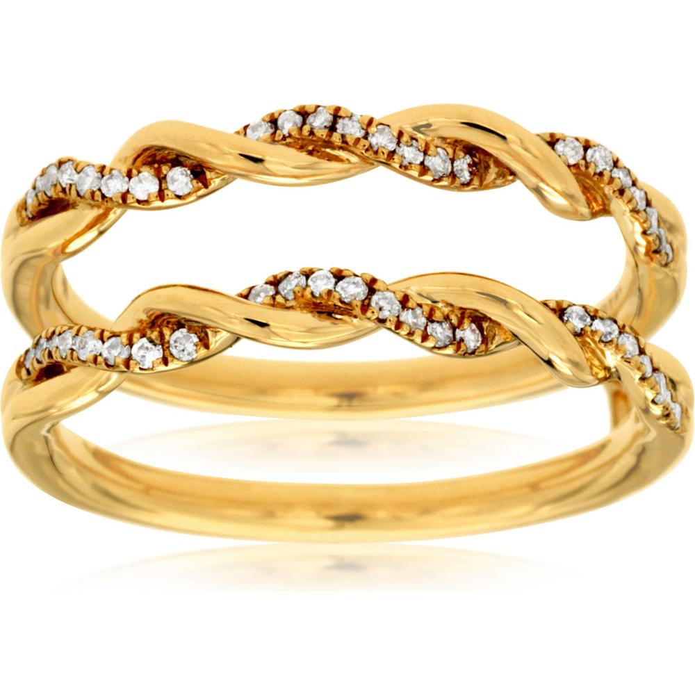 Radiant 14K Yellow Gold Oval Diamond Insert Ring - 0.20 Carat Total Weight