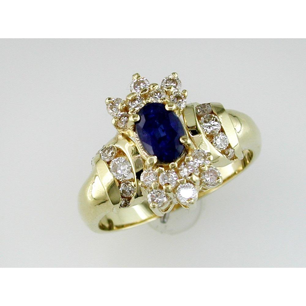 Radiant 14K Yellow Gold Sapphire & Diamond Ring - 1.23 Carat Total Gem Weight