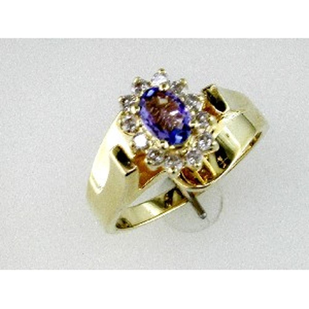 Radiant 14K Yellow Gold Tanzanite & Diamond Ring - 0.50 Carat Tanzanite, 0.26 Carat Diamond Total Weight
