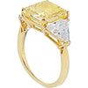 Radiant Beauty 5 Carat Fancy Vivid Yellow Diamond Trillions Ring