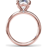 Radiant Cut Engagement Ring Setting with Flush Set Diamond Band by Fana - 0.27 Carat Total Diamond Weight