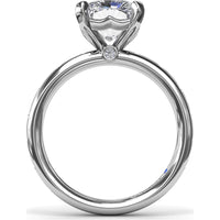 Radiant Cut Engagement Ring Setting with Flush Set Diamond Band by Fana - 0.27 Carat Total Diamond Weight