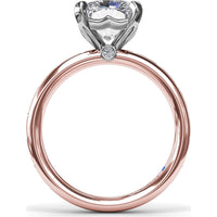 Radiant Cut Engagement Ring Setting with Flush Set Diamond Band by Fana - 0.27 Carat Total Diamond Weight