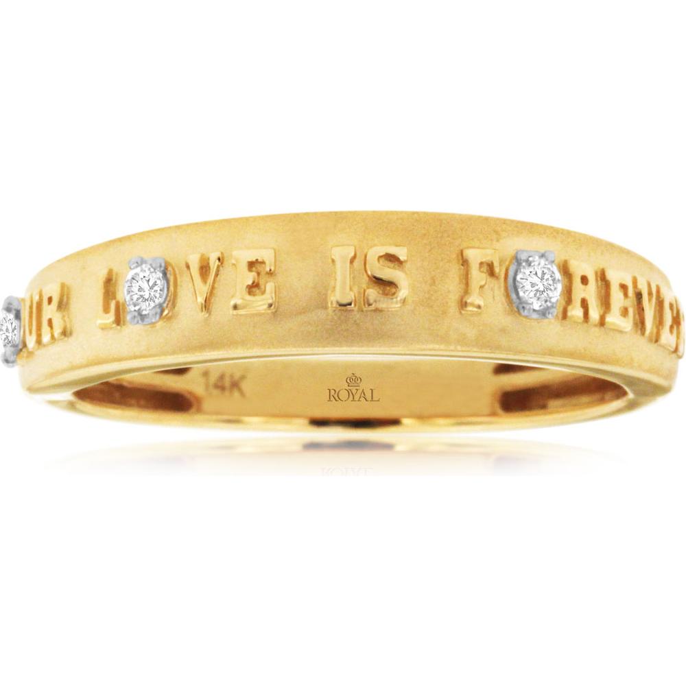 Radiant Love 14K Yellow Gold Diamond Wedding Band