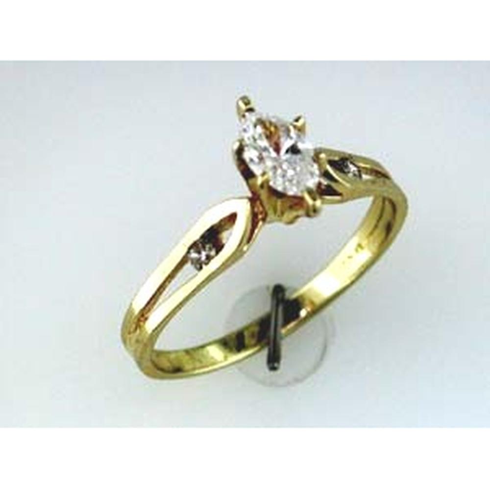 Radiant Marquise-Cut Diamond Engagement Ring in 14K Yellow Gold