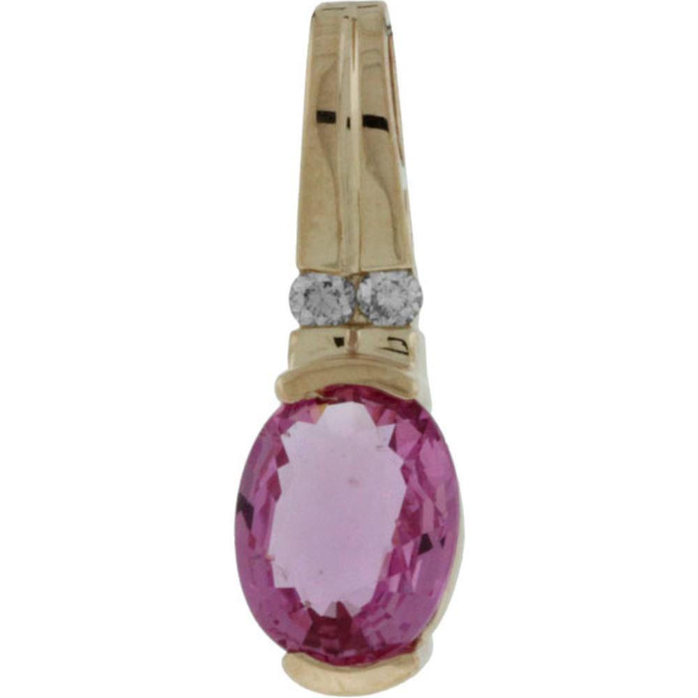 Radiant Rose:14K Rose Gold Diamond & Pink Sapphire Pendant