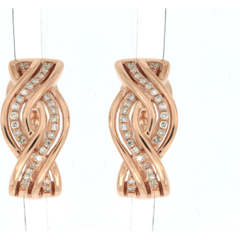 Radiant Rose Gold Diamond Earrings - 0.19 Carat Total Diamond Weight