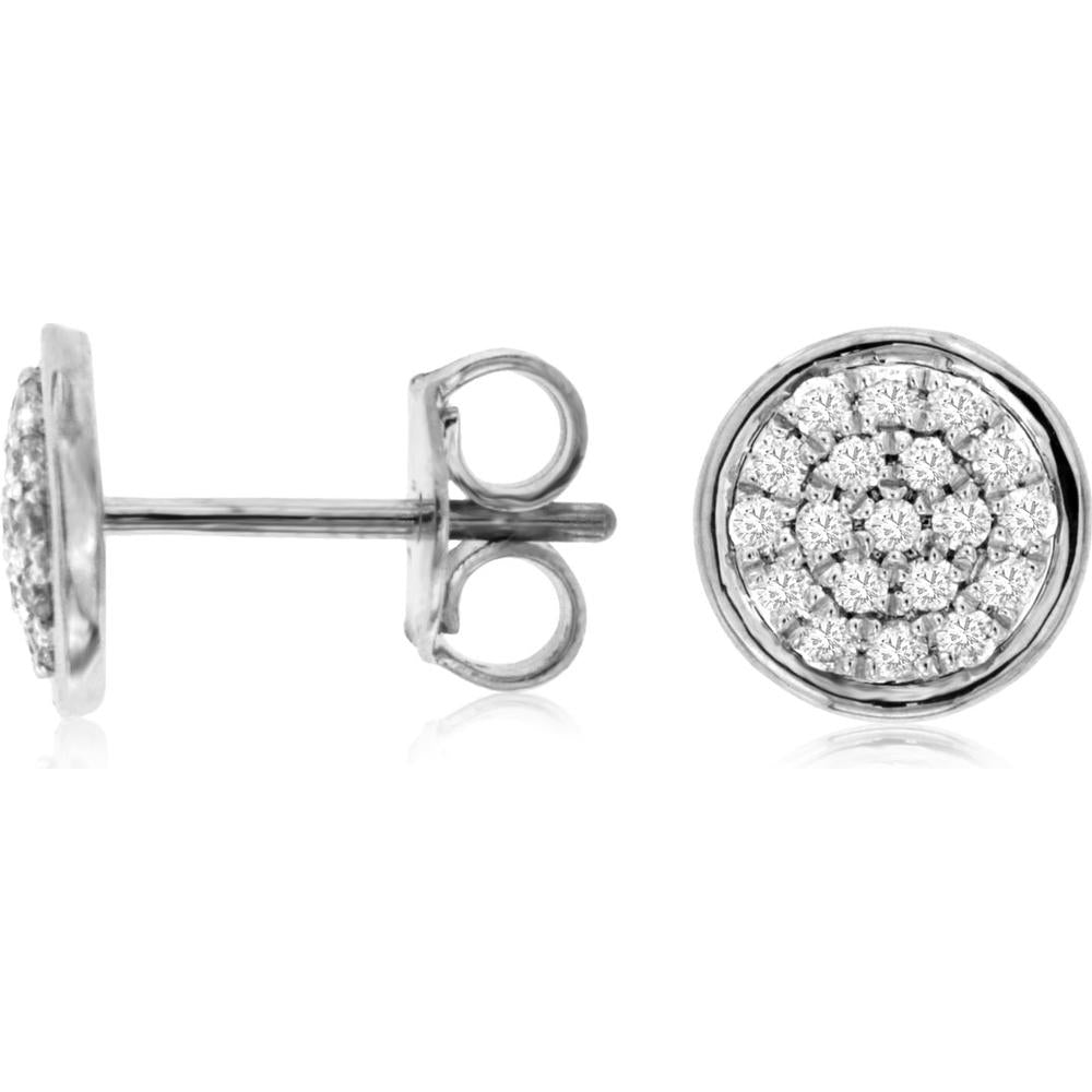 Radiant Sparkle 14K White Gold Diamond Earrings - 0.25 Carat Total Diamond Weight