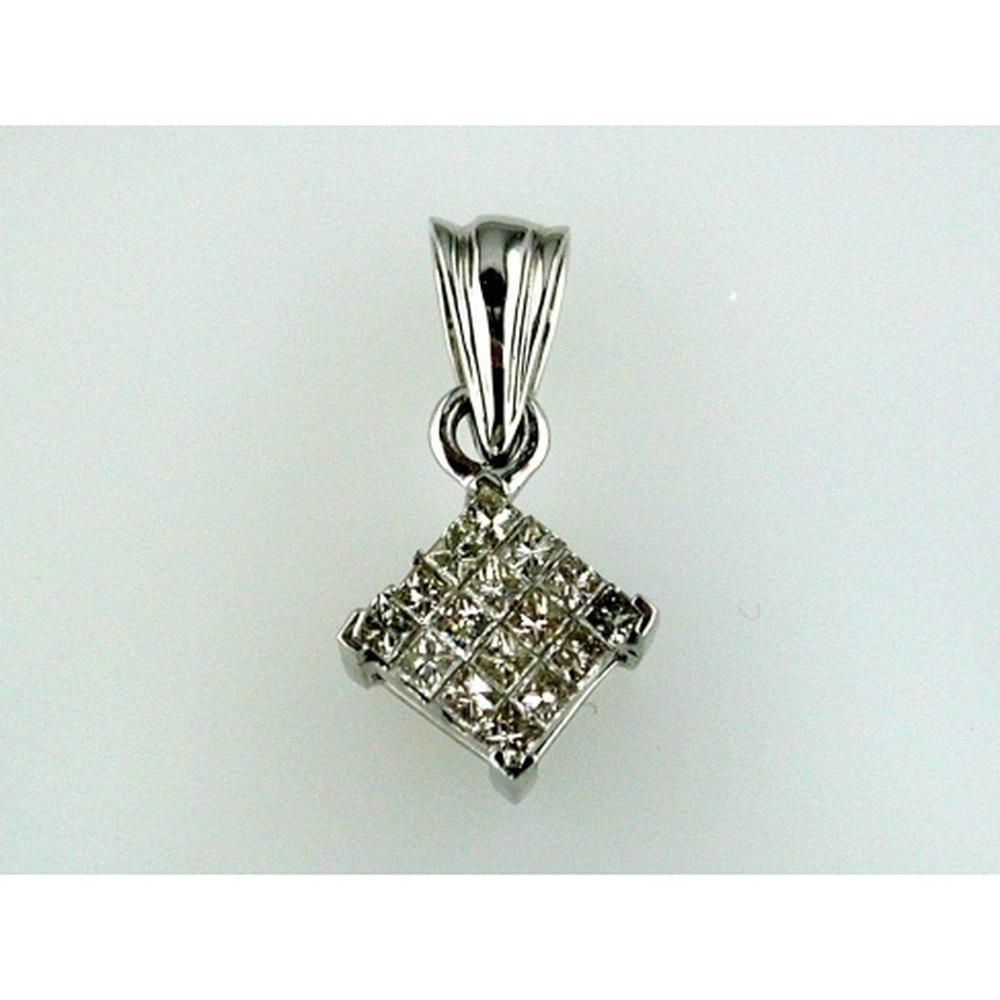 Radiant Sparkle 14K White Gold Diamond Pendant