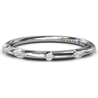 Raindrop Diamond Wedding Band with Alternating Marquise and Round Diamonds by Fana - 0.09 Carat Total Diamond Weight