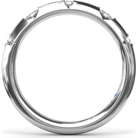 Raindrop Diamond Wedding Band with Alternating Marquise and Round Diamonds by Fana - 0.09 Carat Total Diamond Weight