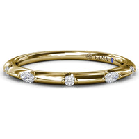 Raindrop Diamond Wedding Band with Alternating Marquise and Round Diamonds by Fana - 0.09 Carat Total Diamond Weight