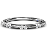 Raindrop Diamond Wedding Band with Prong-Set Round Diamonds by Fana - 0.14 Carat Total Diamond Weight