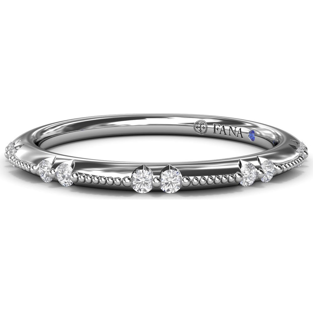 Raindrop Diamond Wedding Band with Prong-Set Round Diamonds by Fana - 0.14 Carat Total Diamond Weight