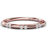 Raindrop Diamond Wedding Band with Prong-Set Round Diamonds by Fana - 0.14 Carat Total Diamond Weight