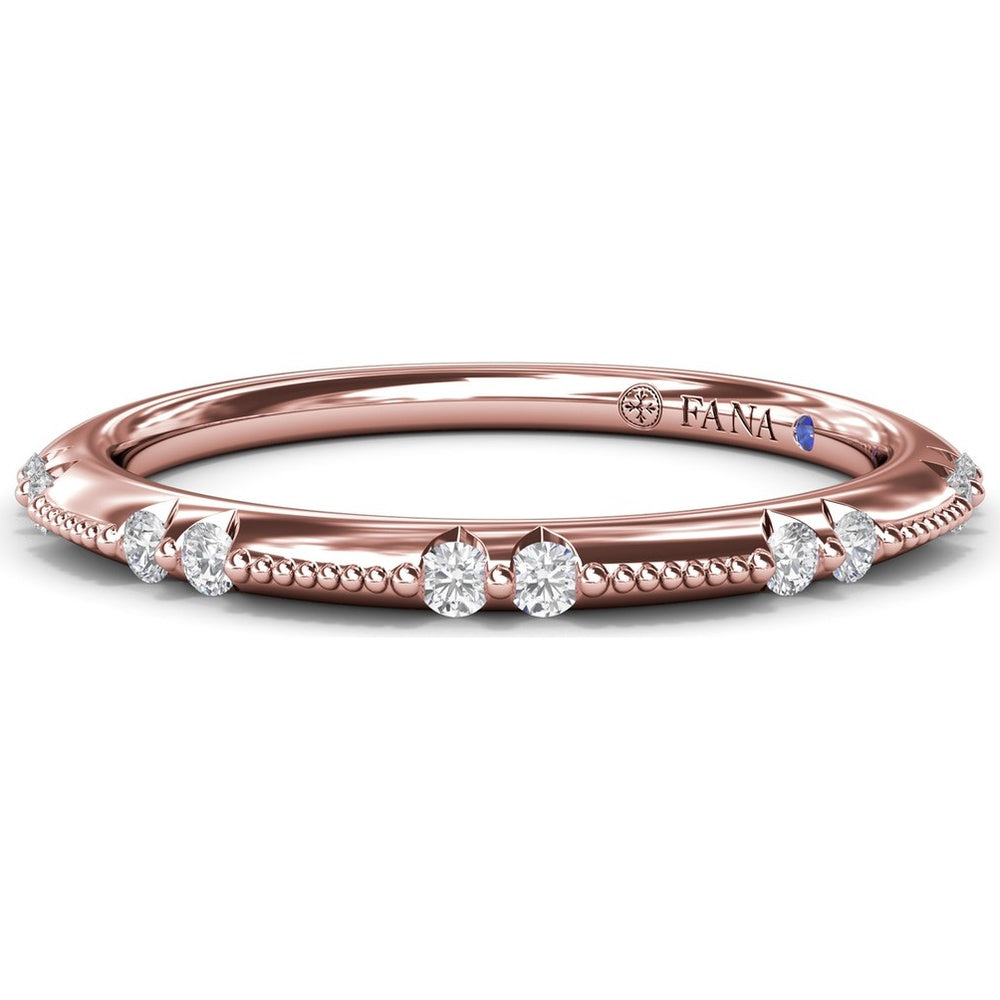 Raindrop Diamond Wedding Band with Prong-Set Round Diamonds by Fana - 0.14 Carat Total Diamond Weight