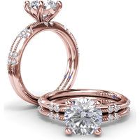 Raindrop Diamond Wedding Band with Prong-Set Round Diamonds by Fana - 0.14 Carat Total Diamond Weight