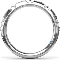 Raindrop Diamond Wedding Band with Prong-Set Round Diamonds by Fana - 0.14 Carat Total Diamond Weight