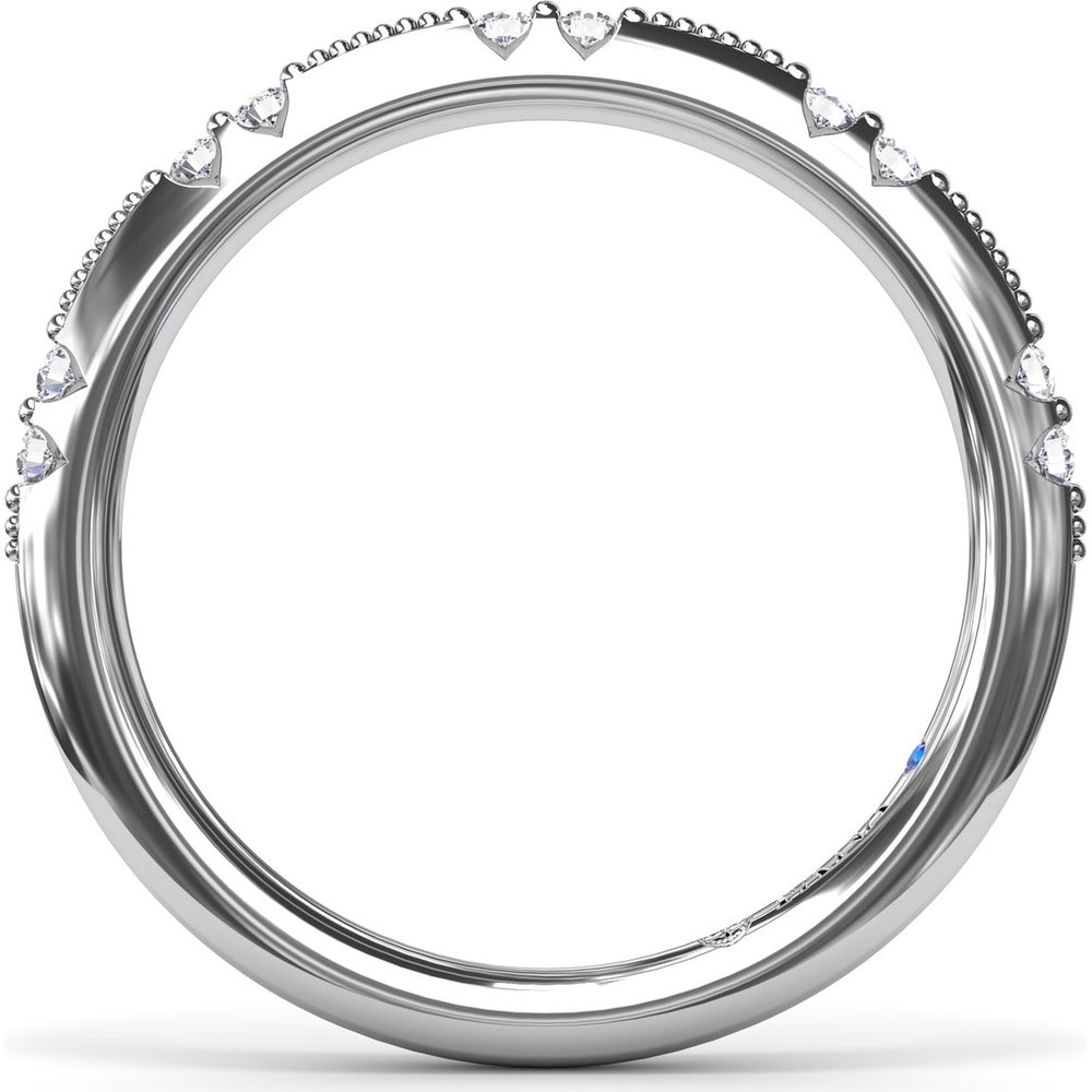Raindrop Diamond Wedding Band with Prong-Set Round Diamonds by Fana - 0.14 Carat Total Diamond Weight