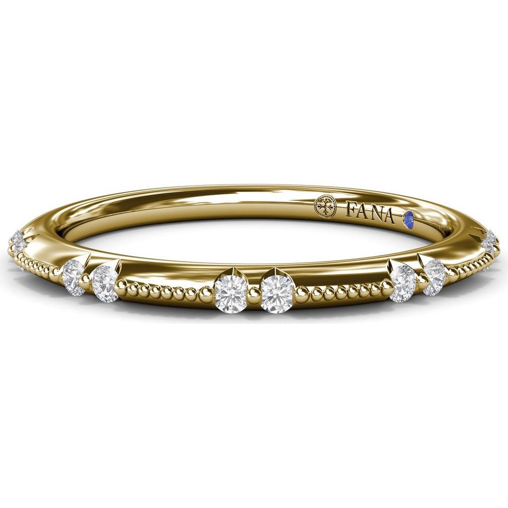 Raindrop Diamond Wedding Band with Prong-Set Round Diamonds by Fana - 0.14 Carat Total Diamond Weight