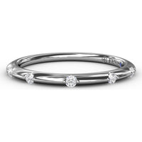 Raindrop Wedding Band with Prong-Set Round Diamonds by Fana - 0.07 Carat Total Diamond Weight
