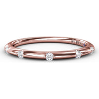 Raindrop Wedding Band with Prong-Set Round Diamonds by Fana - 0.07 Carat Total Diamond Weight