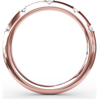Raindrop Wedding Band with Prong-Set Round Diamonds by Fana - 0.07 Carat Total Diamond Weight