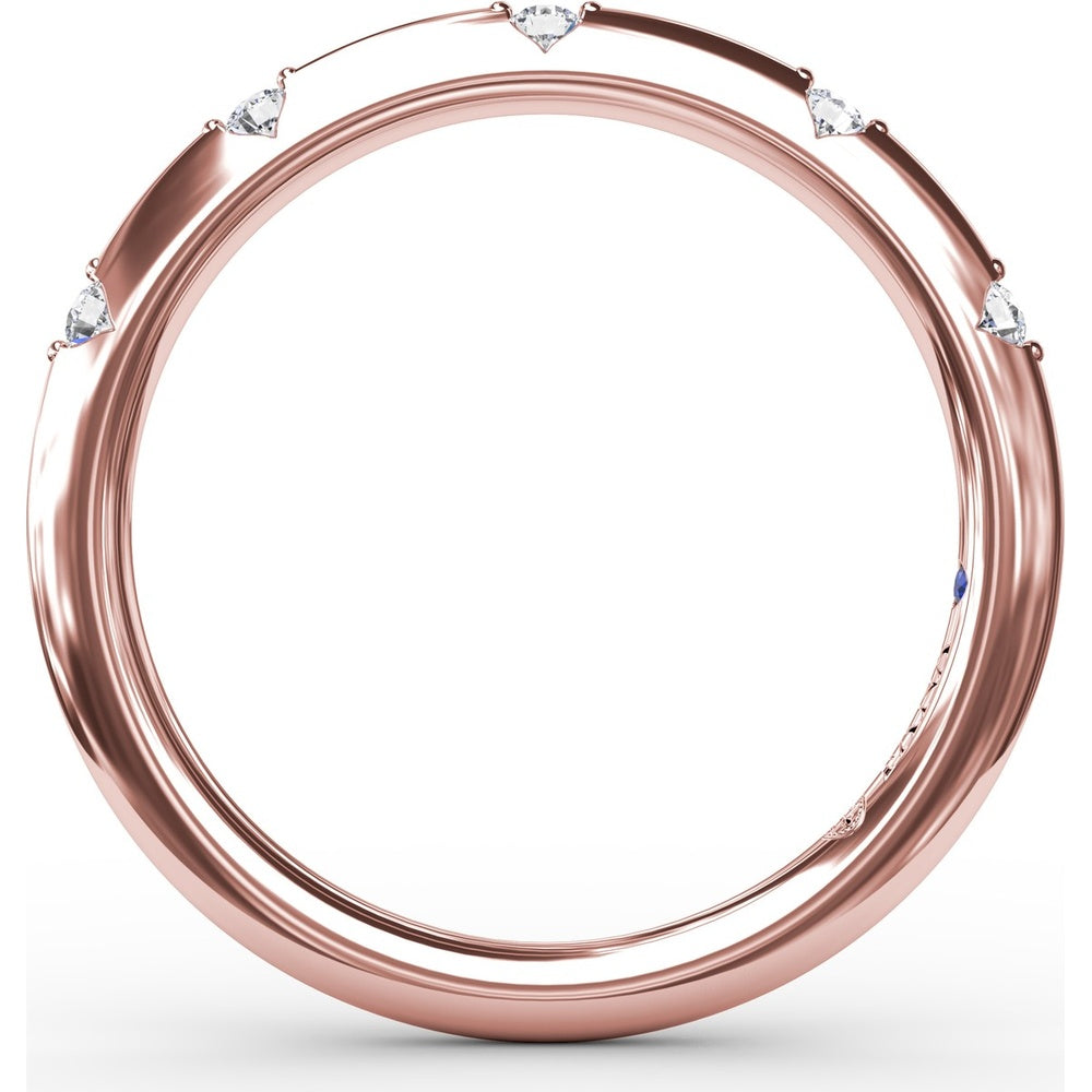Raindrop Wedding Band with Prong-Set Round Diamonds by Fana - 0.07 Carat Total Diamond Weight