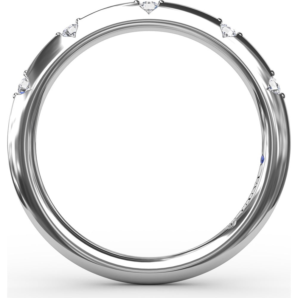 Raindrop Wedding Band with Prong-Set Round Diamonds by Fana - 0.07 Carat Total Diamond Weight