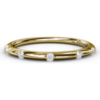 Raindrop Wedding Band with Prong-Set Round Diamonds by Fana - 0.07 Carat Total Diamond Weight