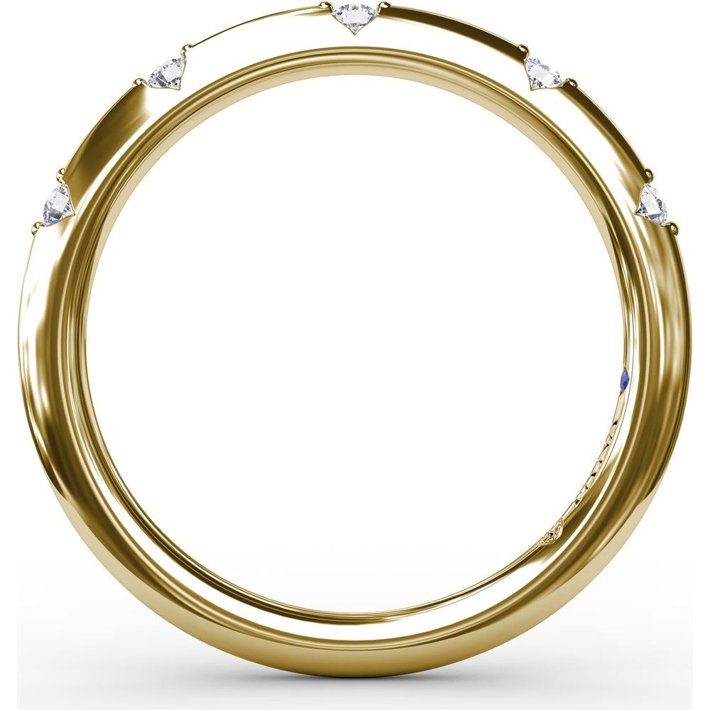 Raindrop Wedding Band with Prong-Set Round Diamonds by Fana - 0.07 Carat Total Diamond Weight
