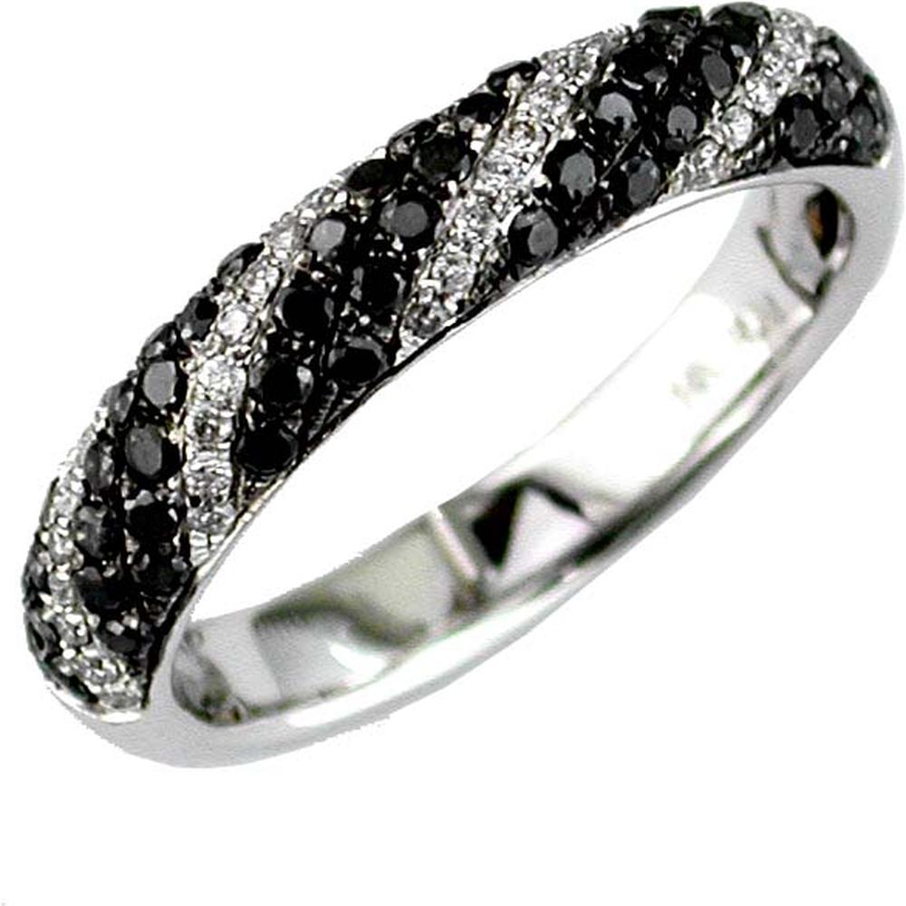 Regal 14K White Gold 0.53 Carat Black Diamond & 0.15 Carat Diamond Ring