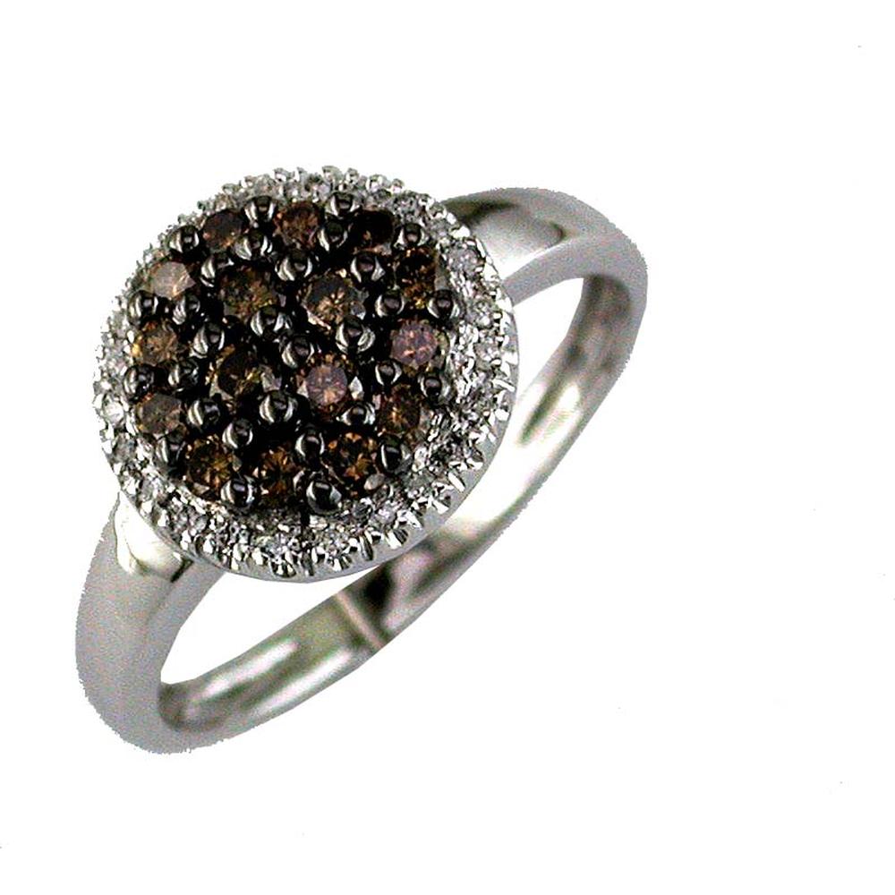 Regal Elegance 14K White Gold Diamond & Mocha Diamond Ring