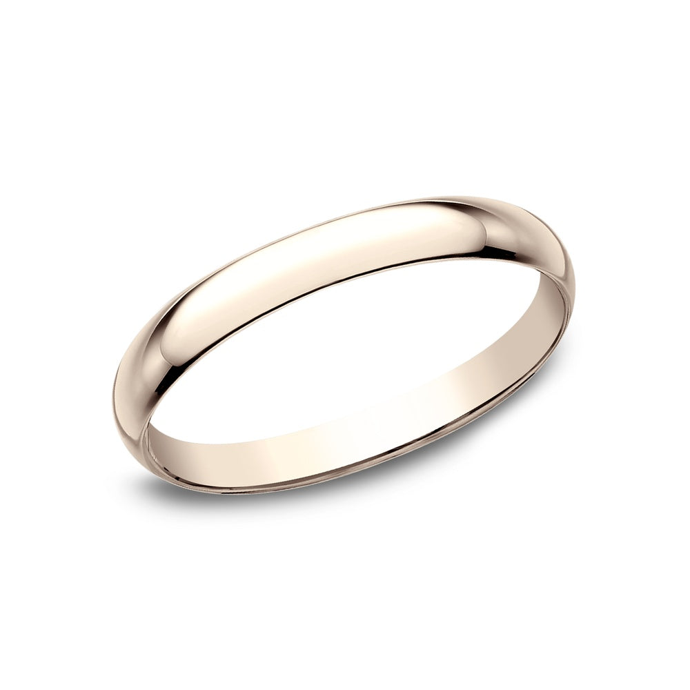 Regular Dome Classic Fit Men's Wedding Band in 14K Rose Gold - 2mm Width by Benchmark