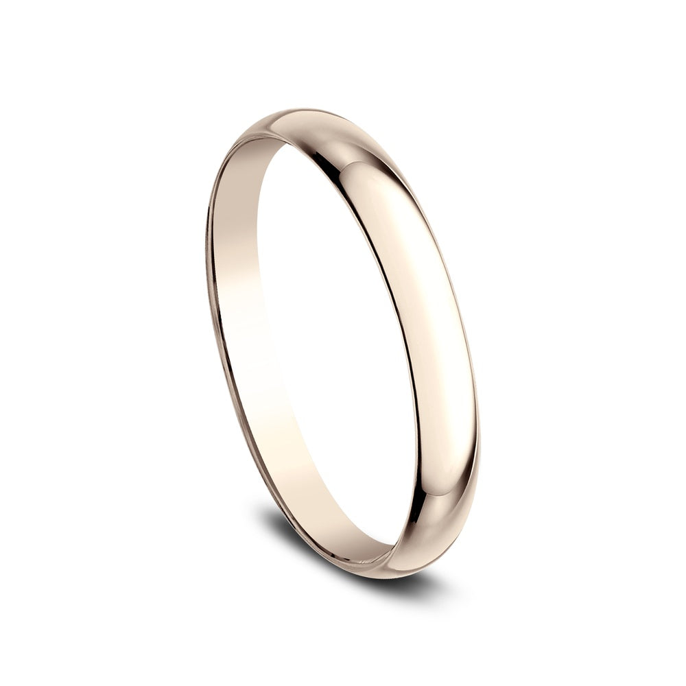 Regular Dome Classic Fit Men's Wedding Band in 14K Rose Gold - 2mm Width by Benchmark