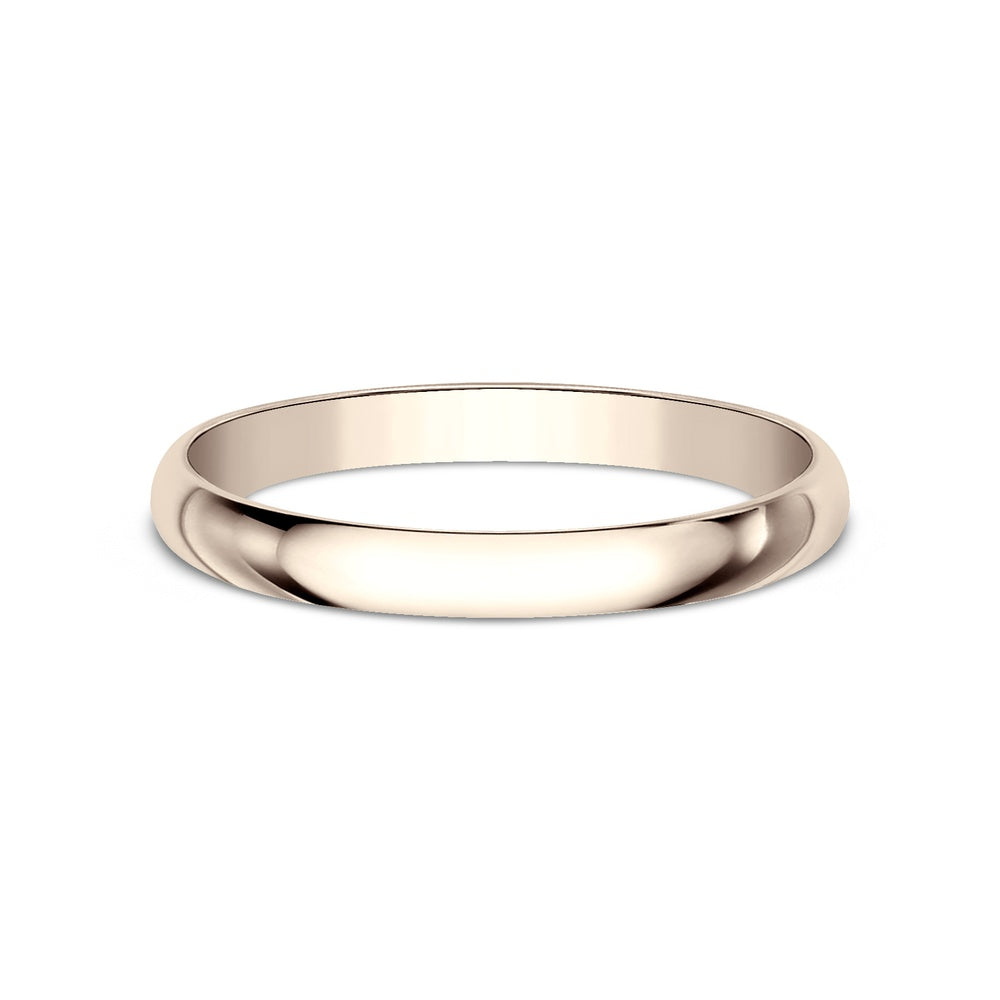Regular Dome Classic Fit Men's Wedding Band in 14K Rose Gold - 2mm Width by Benchmark