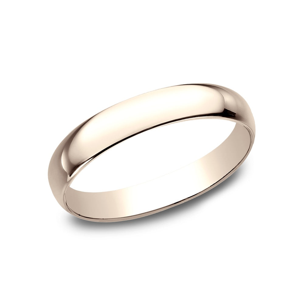 Regular Dome Classic Fit Men's Wedding Band in 14K Rose Gold - 3mm Width by Benchmark