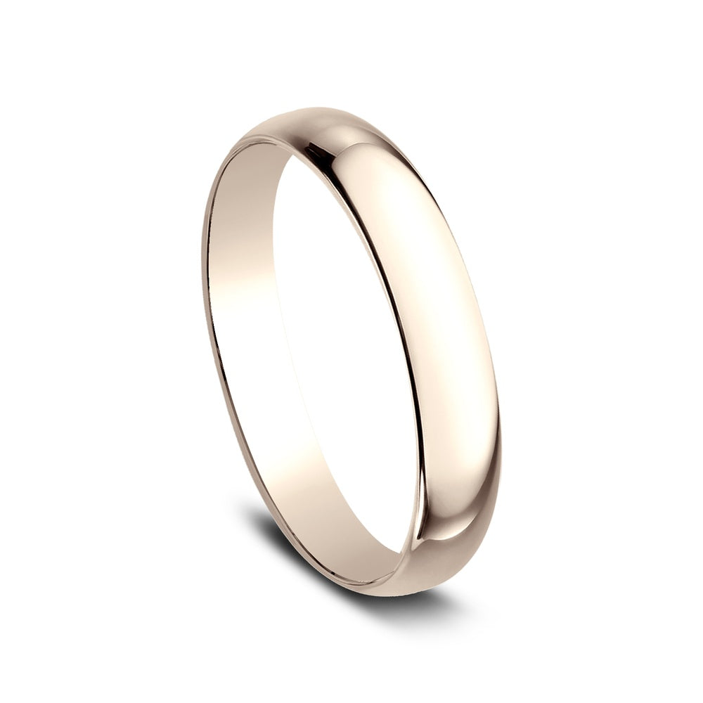 Regular Dome Classic Fit Men's Wedding Band in 14K Rose Gold - 3mm Width by Benchmark