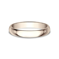Regular Dome Classic Fit Men's Wedding Band in 14K Rose Gold - 3mm Width by Benchmark