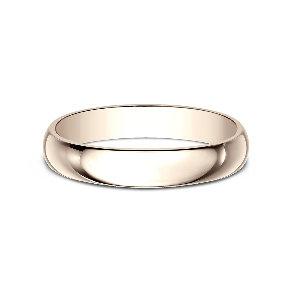 Regular Dome Classic Fit Men's Wedding Band in 14K Rose Gold - 4mm Width by Benchmark