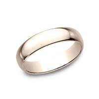 Regular Dome Classic Fit Men's Wedding Band in 14K Rose Gold - 5mm Width by Benchmark